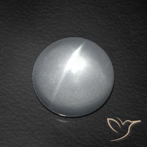 Cuarzo Ojo de Gato Blanco claro natural de 8.14 ct, Redondo, Transparente