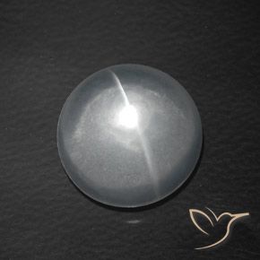 8.14ct Natural Blanco Cuarzo Ojo de Gato, Redondo, Transparente