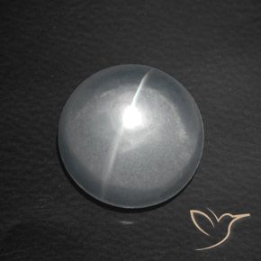 Cuarzo Ojo de Gato Blanco natural de 8.14 ct, Redondo, Transparente