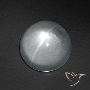 Cuarzo Ojo de Gato Blanco claro natural de 8.30 ct, Redondo, Transparente