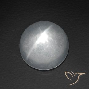 Cuarzo Ojo de Gato Blanco natural de 8.06 ct, Redondo, Transparente