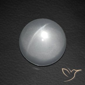 Cuarzo Ojo de Gato Blanco natural de 8.40 ct, Redondo, Transparente