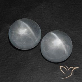 Gemas de Cuarzo Ojo de Gato Blanco claro natural de 12.80 ct, Redondo, Transparente