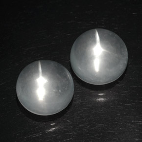 Gemas de Cuarzo Ojo de Gato Blanco claro natural de 16.66 ct, Corte Redondo, Transparente