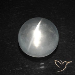 8.36ct Natural Blanco Cuarzo Ojo de Gato, Redondo, Transparente