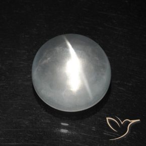 Cuarzo Ojo de Gato Blanco natural de 8.36 ct, Redondo, Transparente