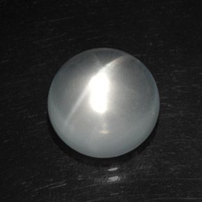 Cuarzo ojo de gato blanco natural de 8,59 ct, corte redondo, transparente