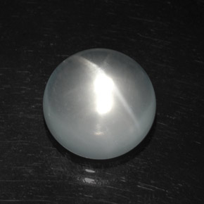 Cuarzo ojo de gato blanco natural de 8,59 ct, corte redondo, transparente
