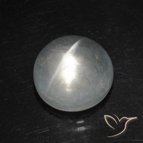 8.11ct Natural Blanco Cuarzo Ojo de Gato, Redondo, Transparente