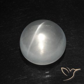 8.93ct Natural Blanco Cuarzo Ojo de Gato, Redondo, Transparente