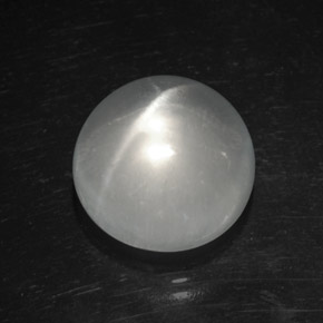 Cuarzo Ojo de Gato Blanco natural de 8.86 ct, Corte Redondo, Transparente