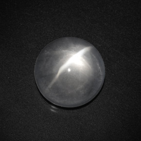 Cuarzo Ojo de Gato Blanco natural de 7.67 ct, Corte Redondo, Transparente