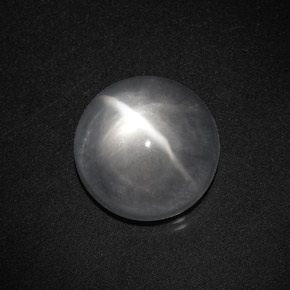 Cuarzo Ojo de Gato Blanco natural de 7.67 ct, Corte Redondo, Transparente