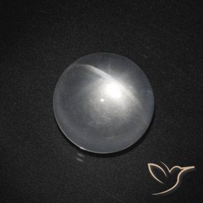 7.50ct Natural Blanco claro Cuarzo Ojo de Gato, Redondo, Transparente