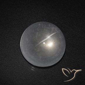 8.70ct Natural Blanco claro Cuarzo Ojo de Gato, Redondo, Transparente
