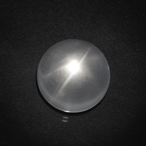Cuarzo ojo de gato blanco natural de 8,83 ct, corte redondo, transparente