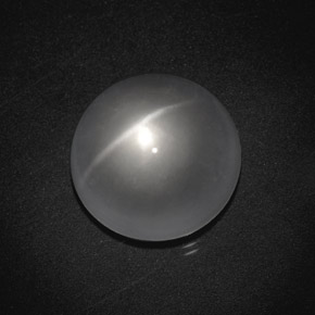 Cuarzo Ojo de Gato Blanco claro natural de 8.93 ct, Corte Redondo, Transparente