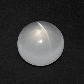 Cuarzo Ojo de Gato Blanco natural de 7.28 ct, Corte Redondo, Transparente