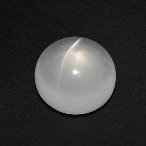 Cuarzo Ojo de Gato Blanco natural de 7.28 ct, Corte Redondo, Transparente