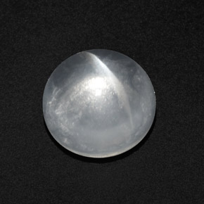 Cuarzo Ojo de Gato Blanco natural de 7.45 ct, Corte Redondo, Transparente