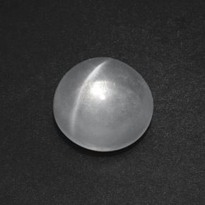 Cuarzo ojo de gato blanco natural de 7,50 ct, corte redondo, transparente