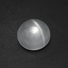 Cuarzo ojo de gato blanco natural de 7,50 ct, corte redondo, transparente