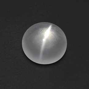 Cuarzo ojo de gato blanco natural de 7,86 ct, corte redondo, transparente
