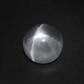 Cuarzo Ojo de Gato Blanco natural de 5.50 ct, Corte Redondo, Transparente