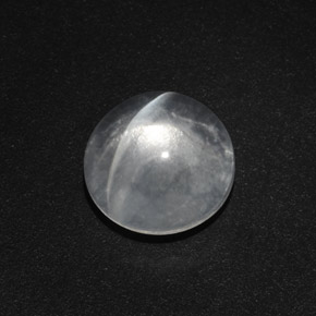 Quartz cat's eye blanco natural de 4,82 ct, corte redondo, transparente