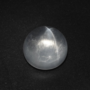 Cuarzo ojo de gato blanco natural de 5,93 ct, corte redondo, transparente