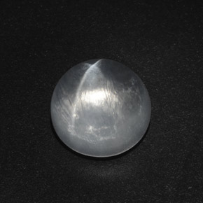 Cuarzo ojo de gato blanco natural de 5,93 ct, corte redondo, transparente