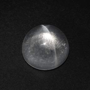 Cuarzo Ojo de Gato Blanco natural de 6.23 ct, Corte Redondo, Transparente