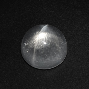 Cuarzo Ojo de Gato Blanco natural de 6.23 ct, Corte Redondo, Transparente