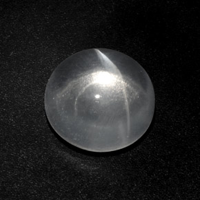 Cuarzo Ojo de Gato Blanco natural de 6.60 ct, Corte Redondo, Transparente