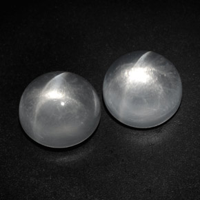 Gemas de Cuarzo Ojo de Gato Blanco natural de 13.51 ct, Corte Redondo, Transparente