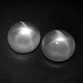 Gemas de Cuarzo Ojo de Gato Blanco natural de 13.51 ct, Corte Redondo, Transparente