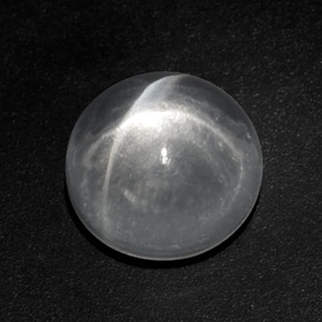 Cuarzo ojo de gato blanco natural de 9,46 ct, corte redondo, transparente