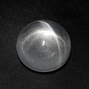 Cuarzo ojo de gato blanco natural de 9,46 ct, corte redondo, transparente