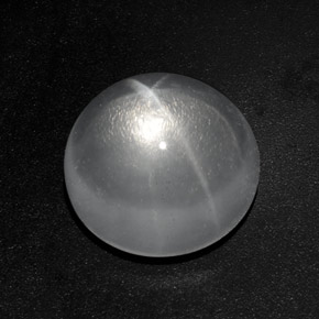 Cuarzo Ojo de Gato Blanco natural de 9.41 ct, Corte Redondo, Transparente