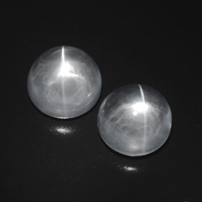 Gemas de Cuarzo Ojo de Gato Blanco claro natural de 10.31 ct, Corte Redondo, Transparente