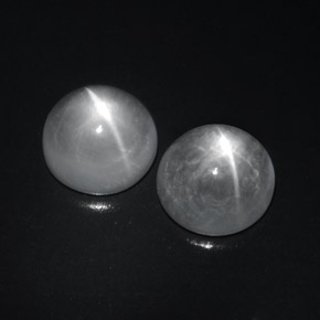 Gemas de Cuarzo Ojo de Gato Blanco natural de 8.46 ct, Corte Redondo, Transparente