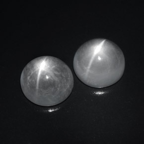 Gemas de Cuarzo Ojo de Gato Blanco natural de 8.46 ct, Corte Redondo, Transparente