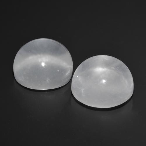Gemas de quartz cat's eye blanco natural de 13,12 ct, corte redondo, transparente