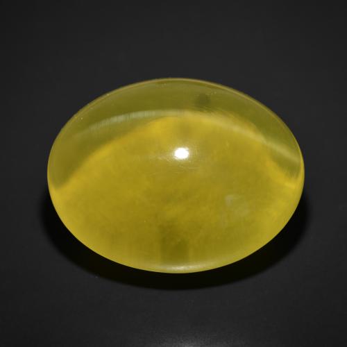 169.73ct Natural Amarillo medio Cuarzo Ojo de Gato, Ovalada, Transparente