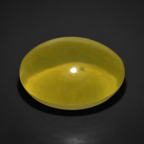 Cuarzo Ojo de Gato Amarillo medio natural de 169.73 ct, Ovalada, Transparente
