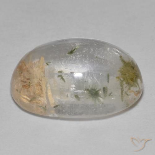 Cuarzo con hedenbergita Multicolor natural de 18.07 ct, Ovalada, Transparente