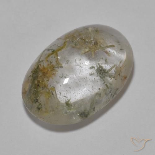 Cuarzo con hedenbergita Multicolor natural de 13.73 ct, Ovalada, Transparente