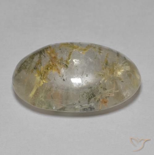 Cuarzo con hedenbergita Multicolor natural de 13.73 ct, Ovalada, Transparente