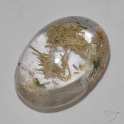 19.85ct Natural Multicolor Cuarzo Con Hedenbergita, Ovalada, Transparente