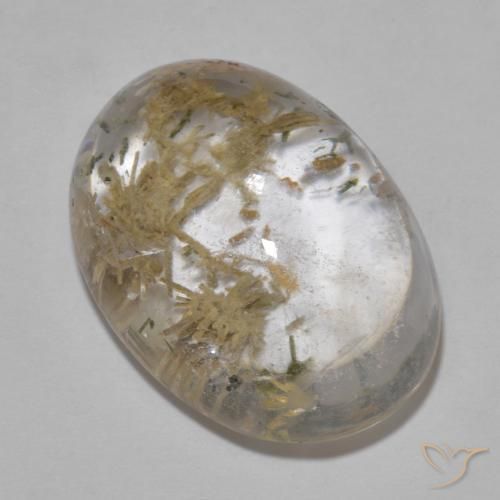Cuarzo con hedenbergita Multicolor natural de 19.85 ct, Ovalada, Transparente